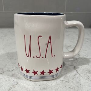 U.S.A. Patriotic Stars & Stripes Rae Dunn Mug Independence Day Flag July 4th